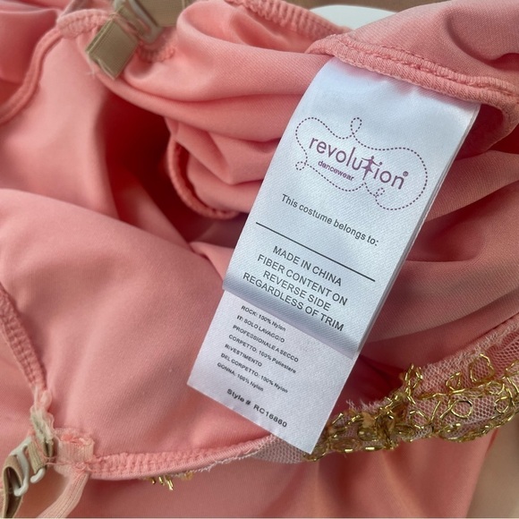 Revolution Dancewear Girls Peach Dress Style RC 16860 Size SA Great condition! - Picture 8 of 10